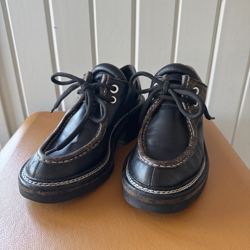 Louis Vuitton Monogram Leather Derby Shoes
